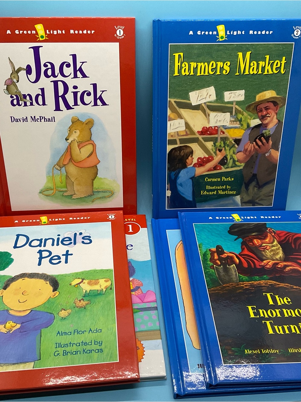 6 Green Light Readers Book Bundle Level 1 & 2 NEW Hardcover